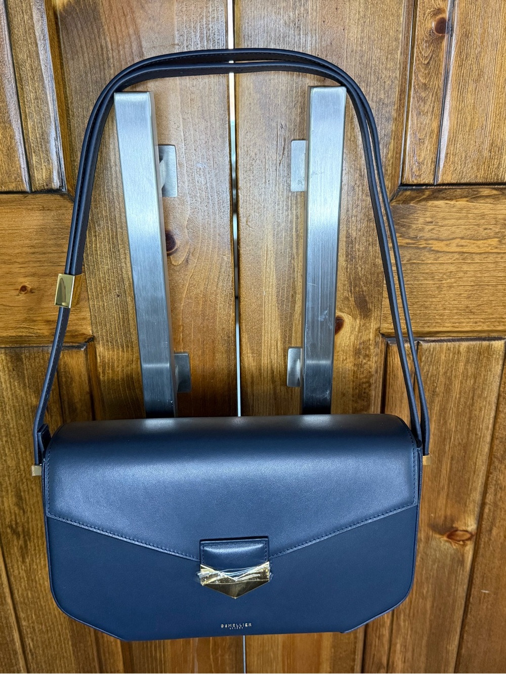 Brand New DEMELLIER Midi London Leather Shoulder Bag